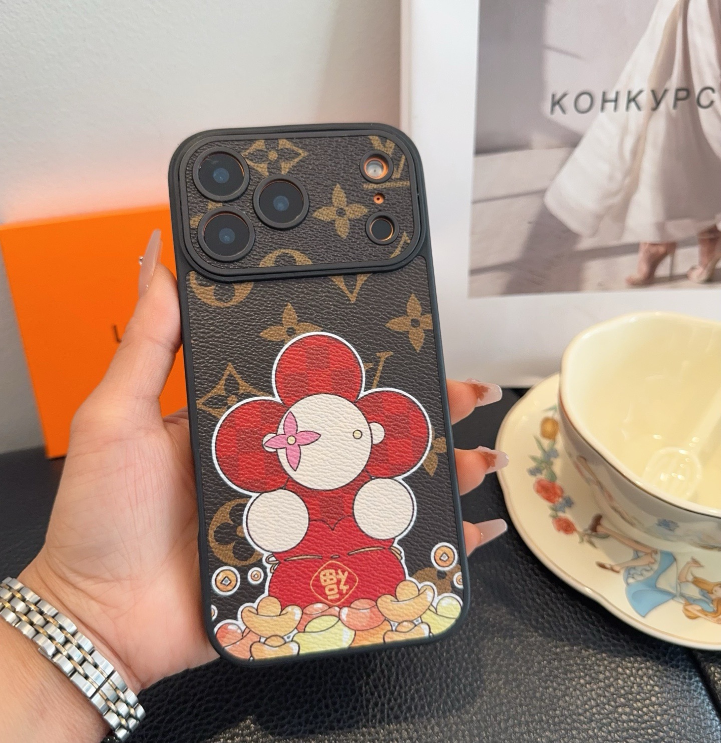 Louis Vuitton Vivienne Lucky Fortune Monogram Leather Luxury Shockproof Phone Case