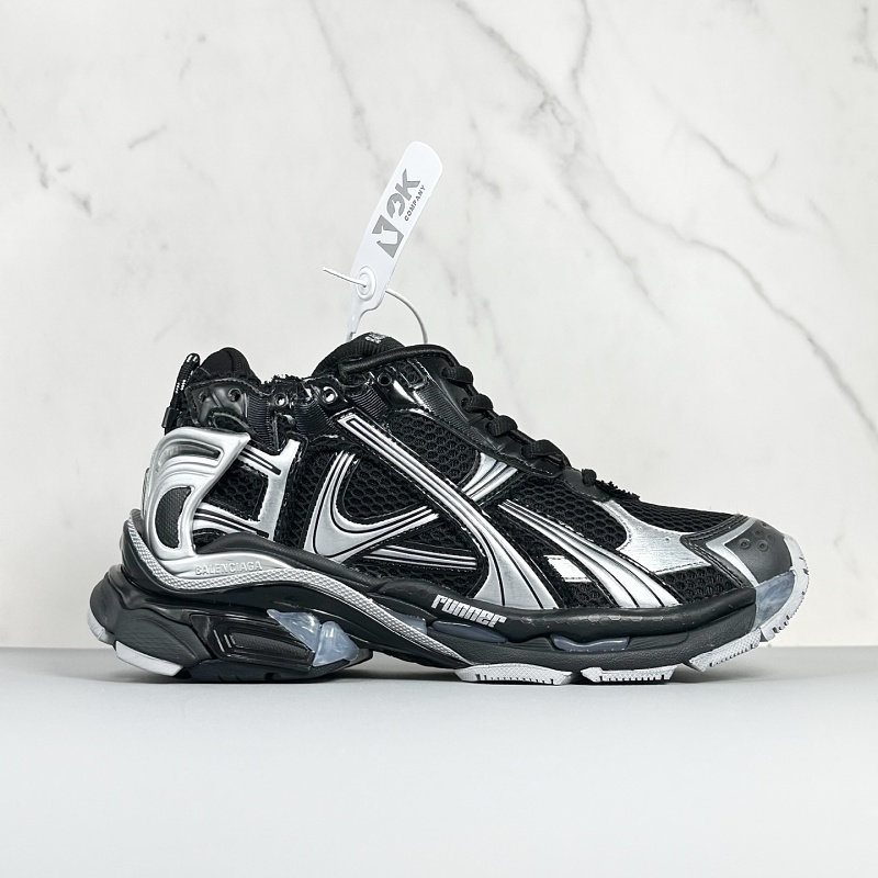 Balenciaga Runner 7.5 Black Silver Sneakers
