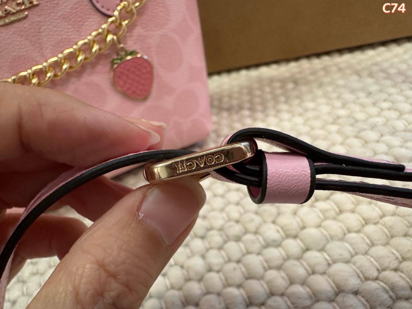 Coach Mini Tote Crossbody Bag with Chain Charms