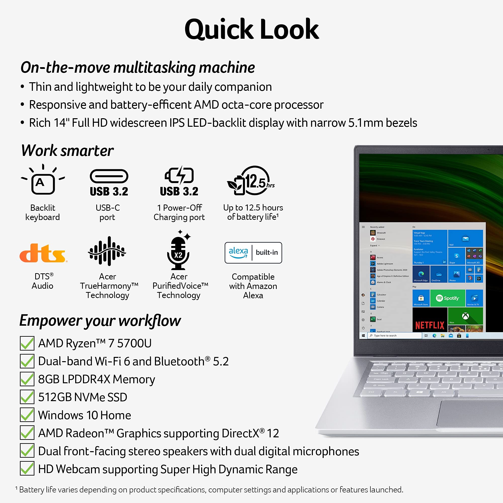 Thin & Light Laptop, 8GB+512GB, Silver