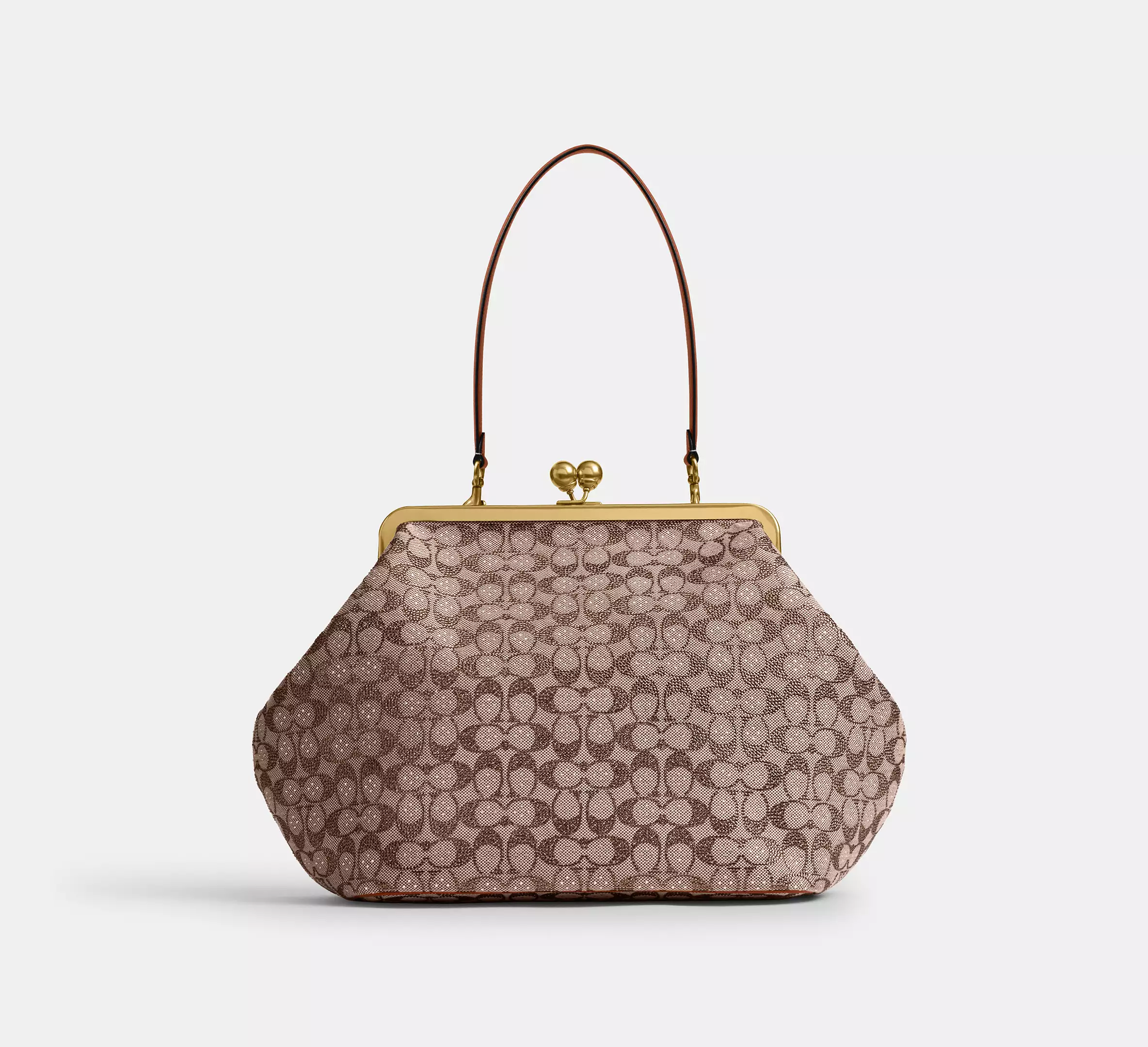 Large Kisslock Frame Bag In Crystal Signature Jacquard