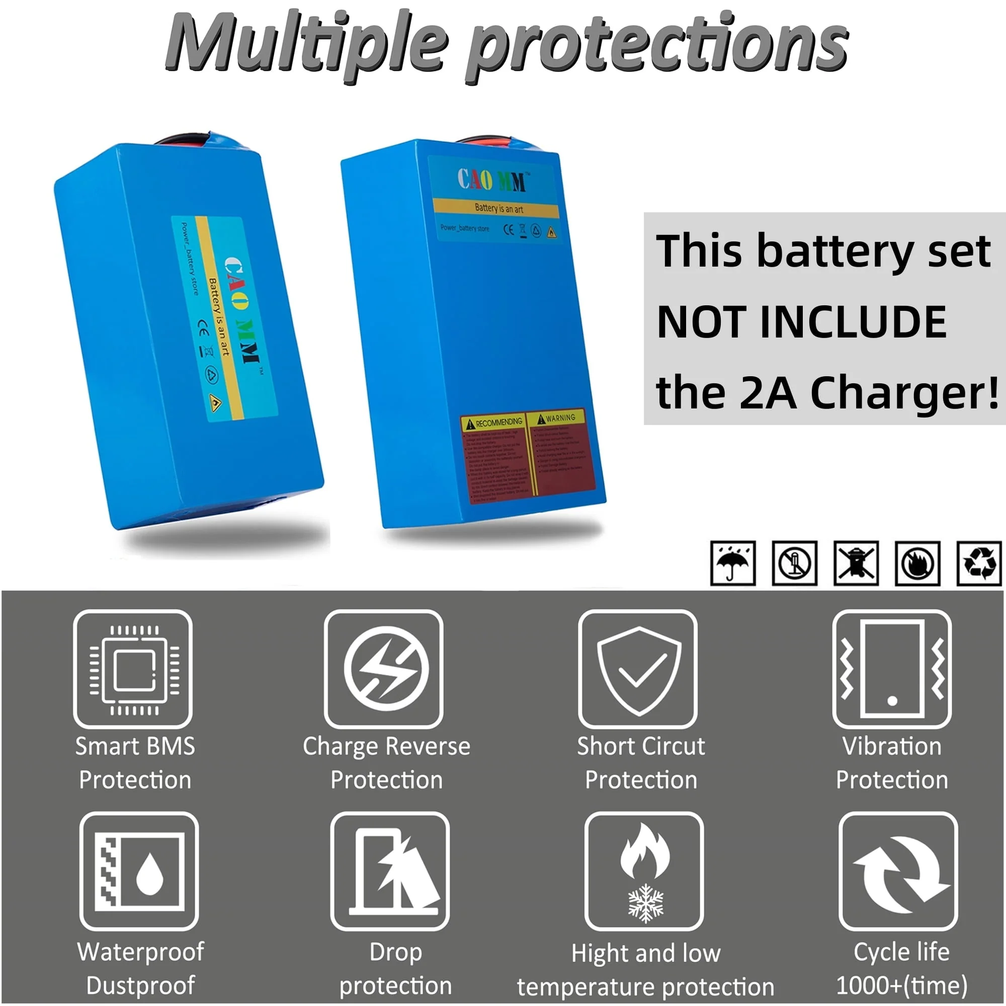 48V 10Ah Lithium E-Bike Battery, Battery Only