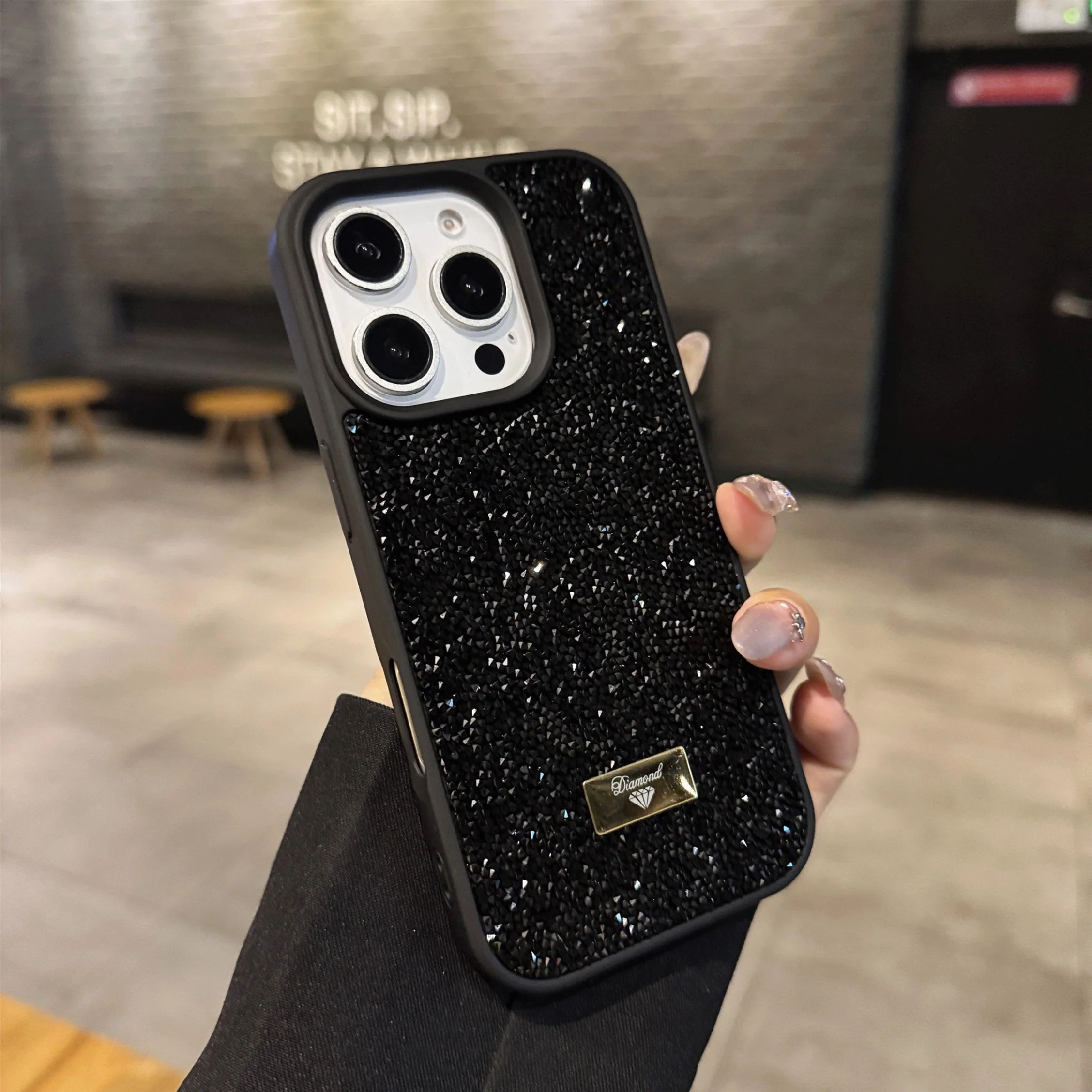 iPhone 16 Pro Max Protective Case Glitter - back view