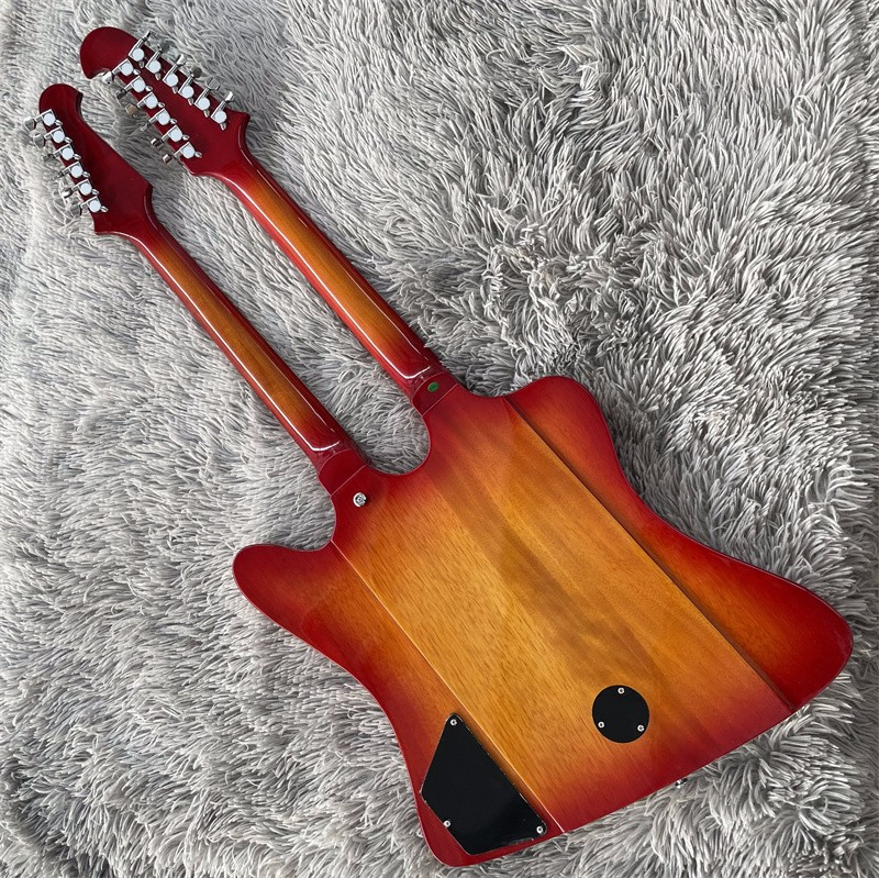 12+6 String Cherry Sunburst Double Necks Electric Guitar Solid Body Hardware