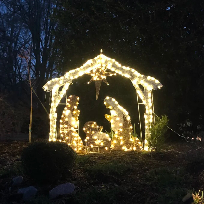 Crystal Nativity Christmas Decoration Lighted Display