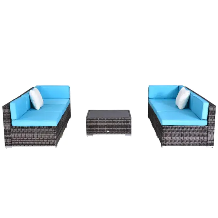 7 Piece Rattan Sofa Set Furniture Patio Set