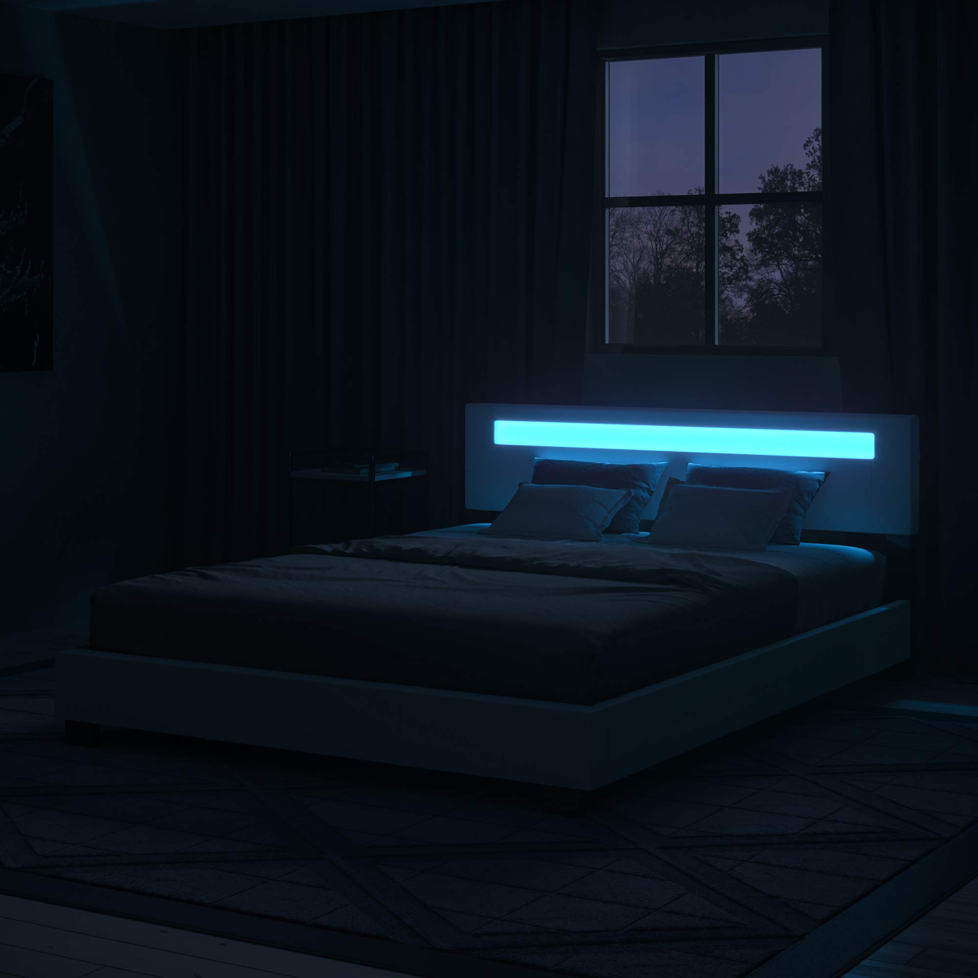 Pezzolla LED Bed - Contemporary Modern Low Profile Platform Bed