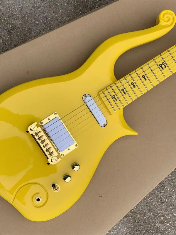 Yellow Prince Cloud Electric Guitar Alder Body Maple Neck, Metal Truss Rod Cover