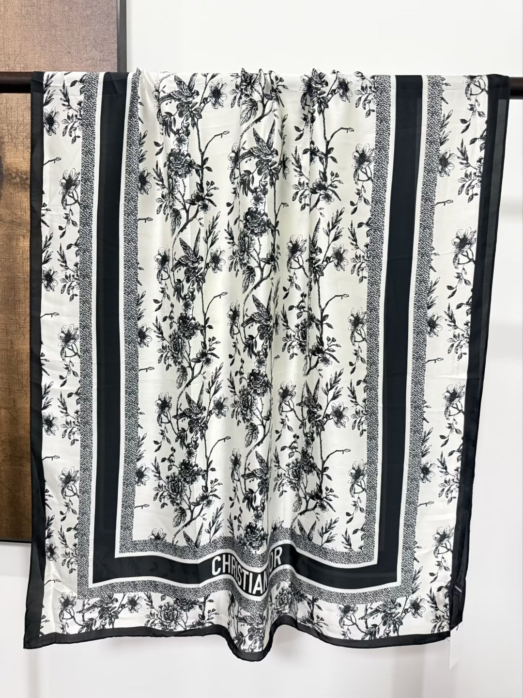 Dior Toile Print Scarf Grey and Black 90 x 180 cm