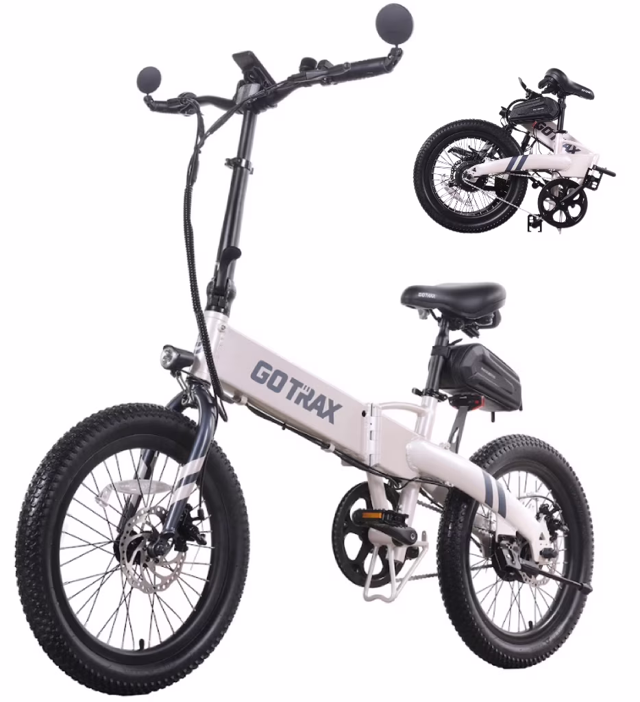 GOTRAX F1V2 20in Folding Electric Bike, 48V 10.4Ah, Black