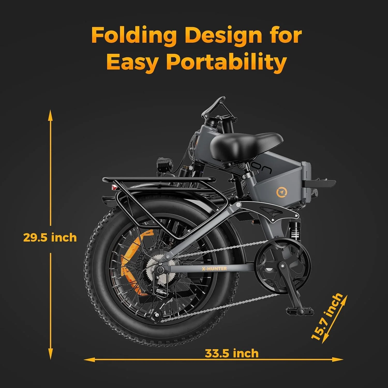 Jasion X-Hunter 20in Folding Fat Tire Electric Bike, 750W