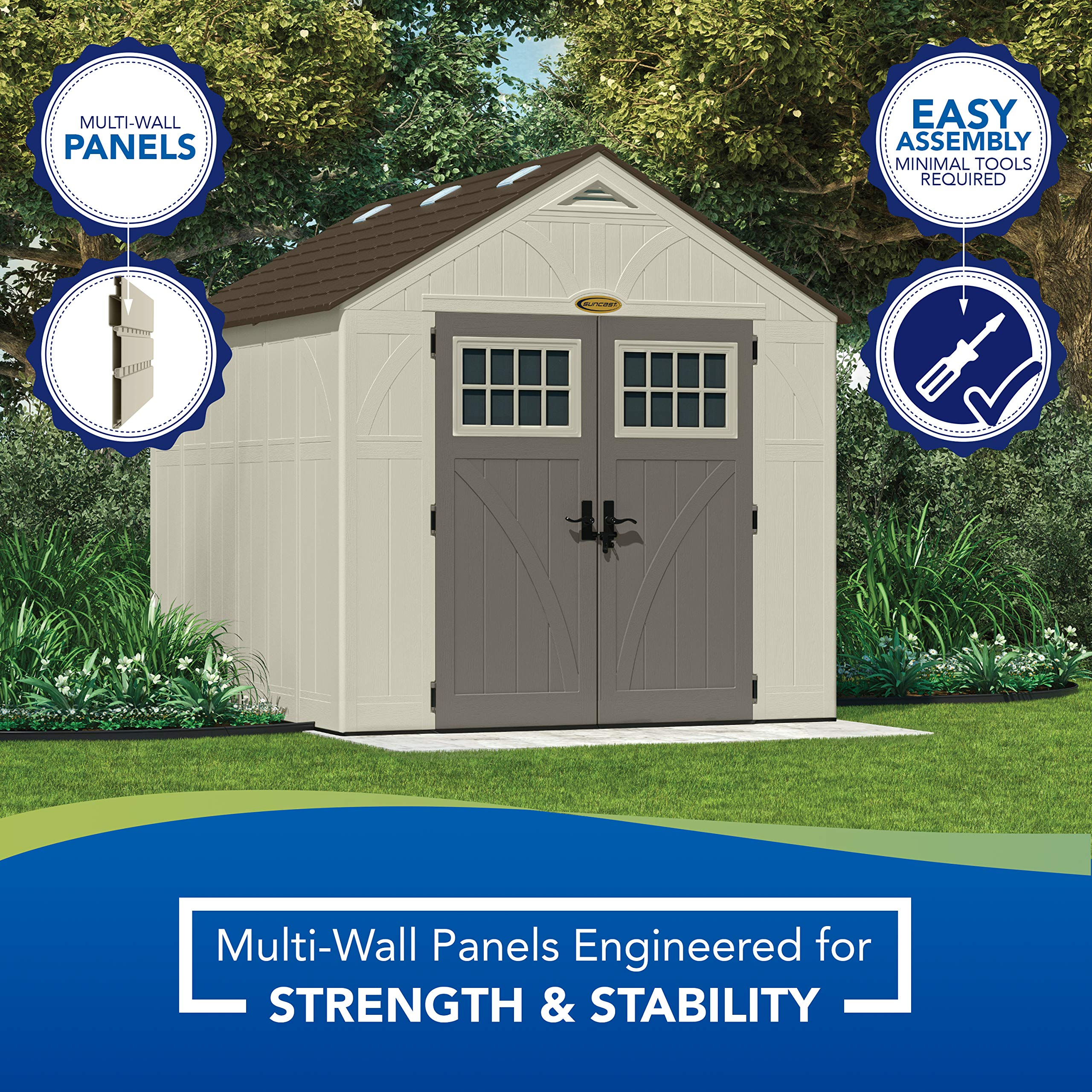 8' x 10' Heavy-Duty Resin Tremont Storage Shed