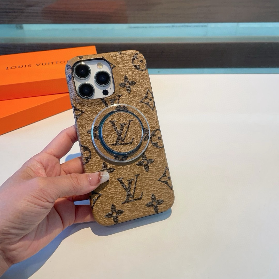 LV Classic Monogram Phone Case with Strong Magnetic & Logo Stand