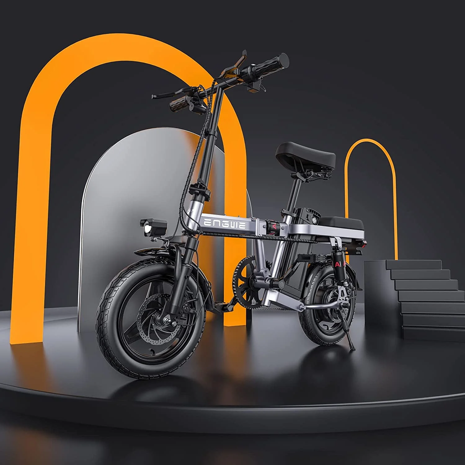 ENGWE T14 Folding Electric Bike, 350W, 48V 10Ah, Silver