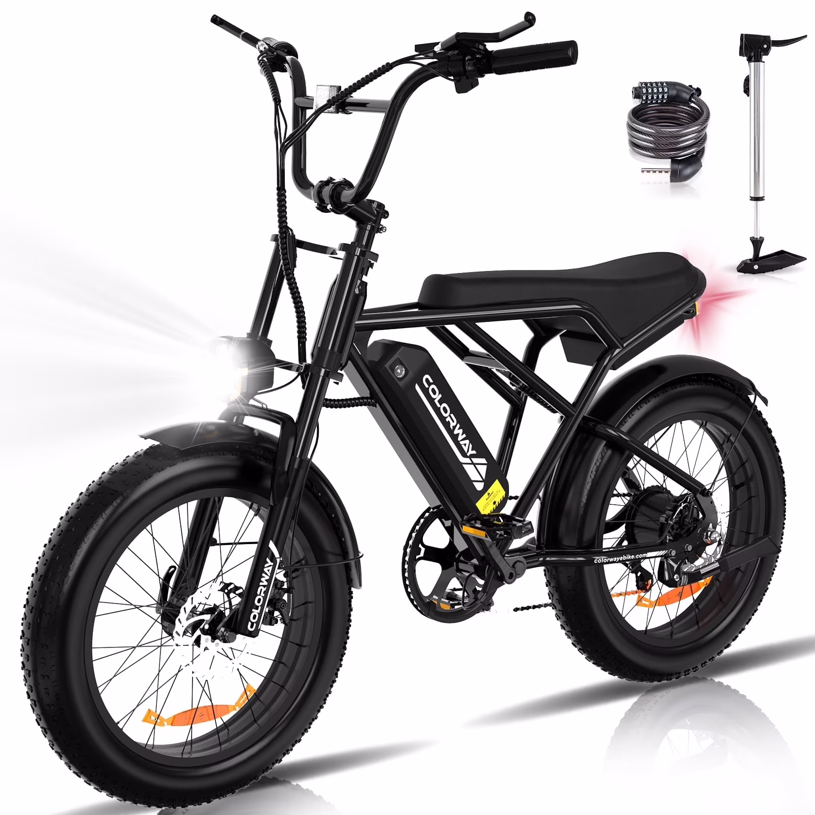 COLORWAY 20in Fat Tire Electric Bike, 750W, 48V 15Ah