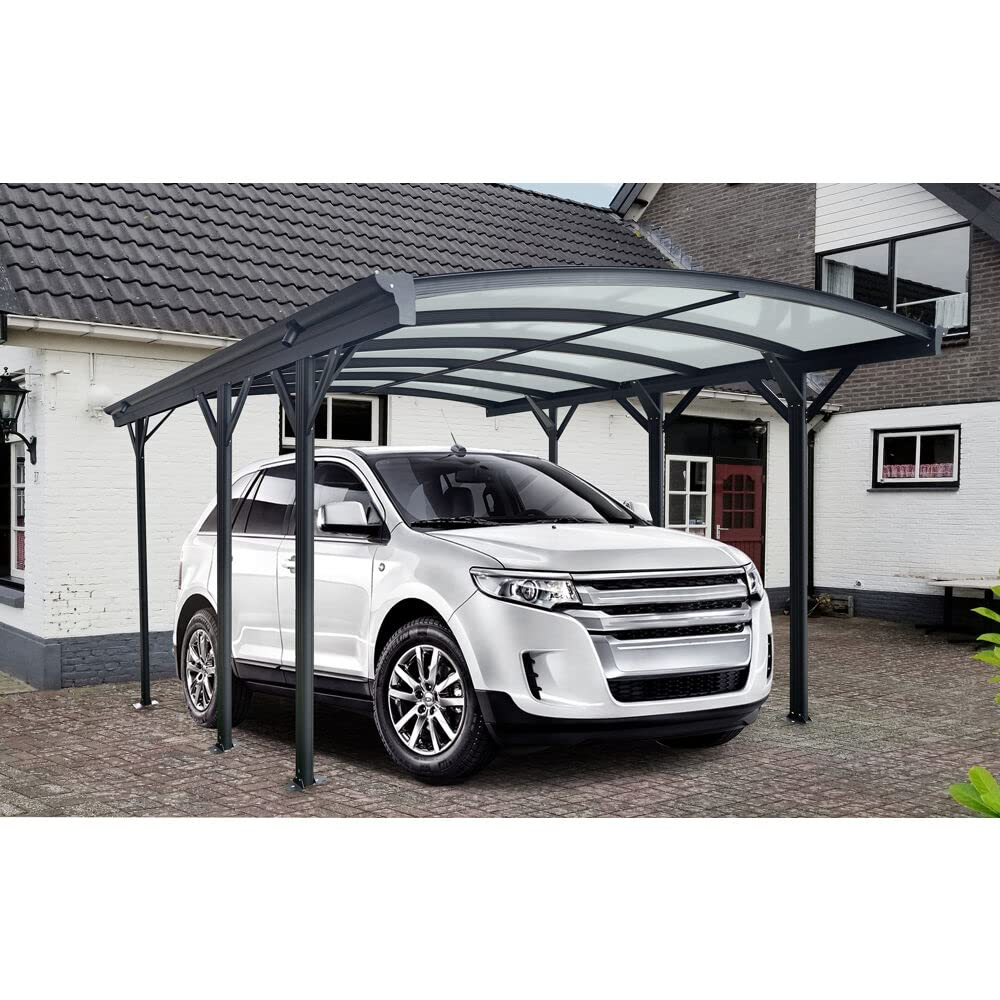 19-Ft. x 10-Ft. Arch-Roof Carport with Polycarbonate Roof Panels