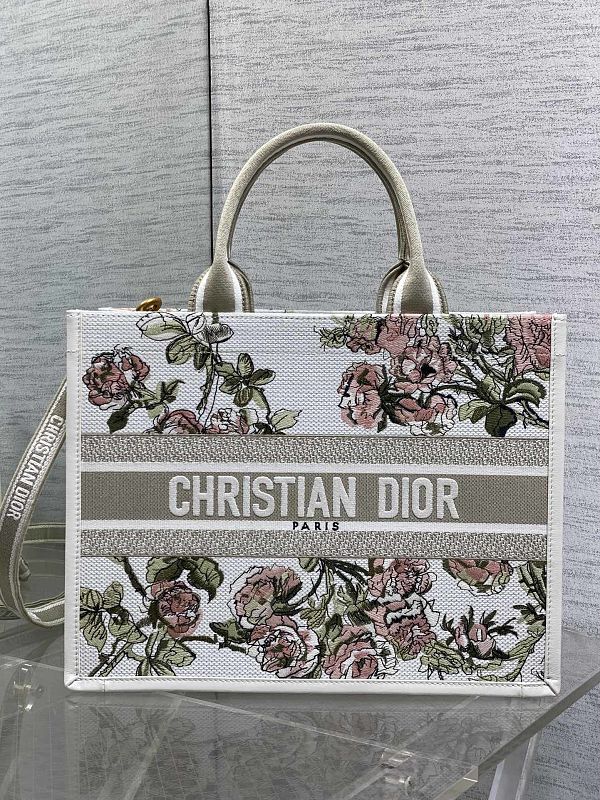Dior Book Tote Medium Pink Garden