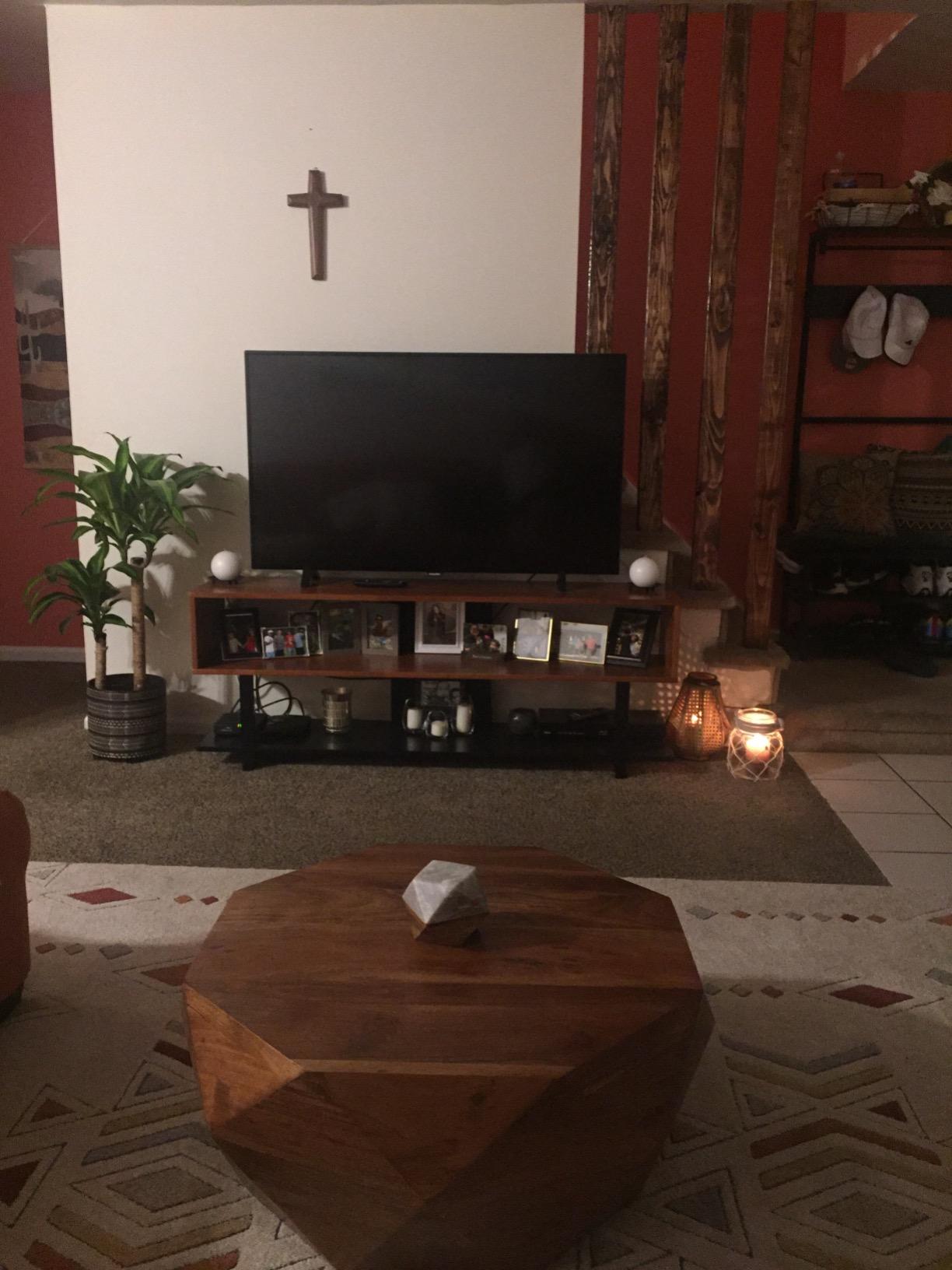 Diamond Shape Acacia Wood Coffee Table with Smooth Top