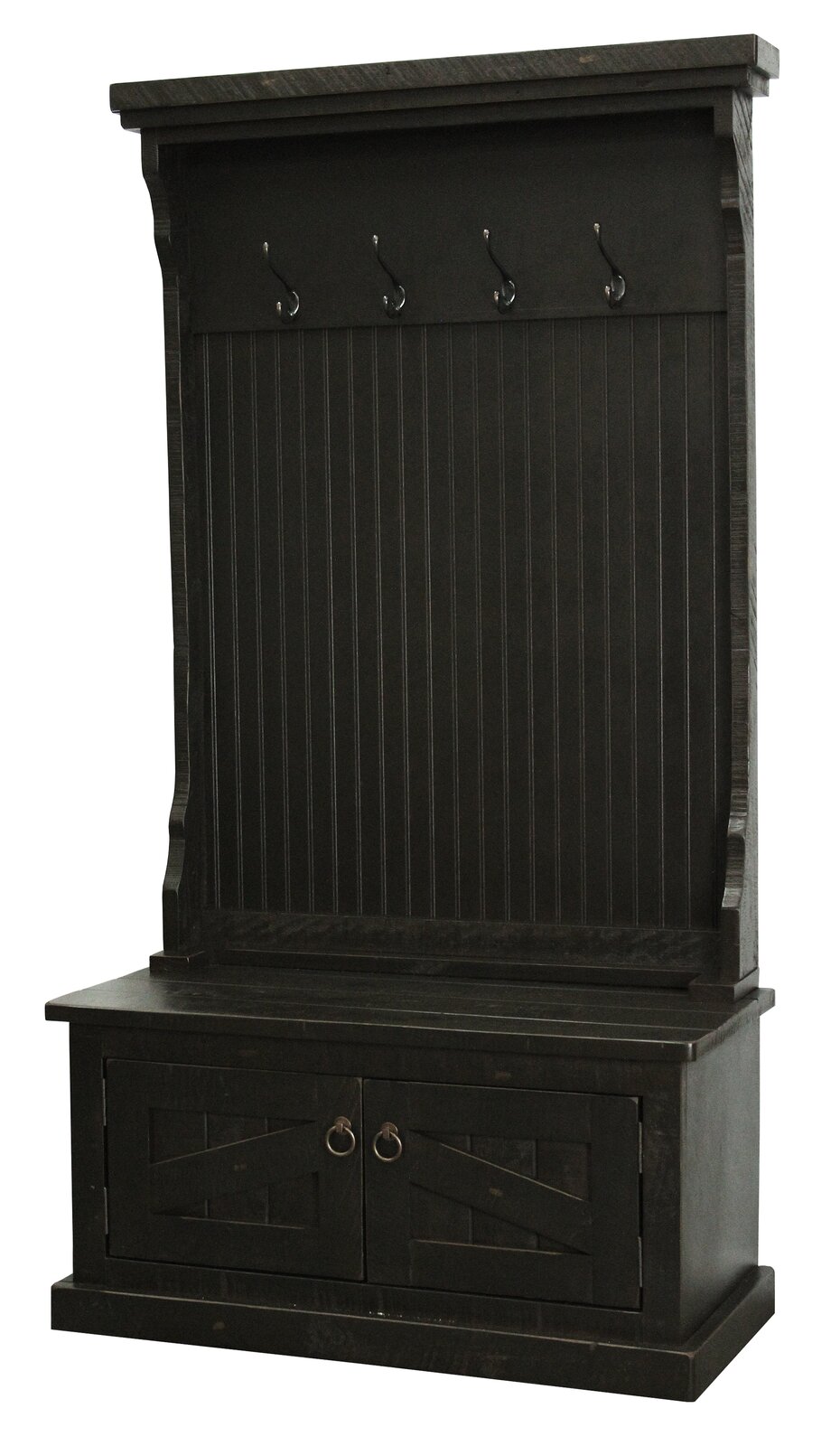 Kinley 37.5'' Wide Solid Wood Hall Tree with Bench and Shoe