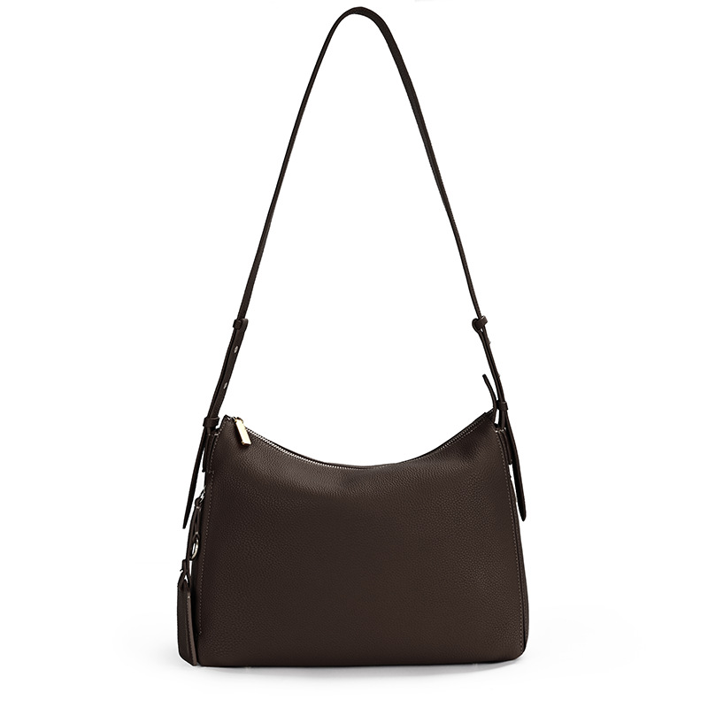 Luxury Dark Brown Leather Hobo Bag
