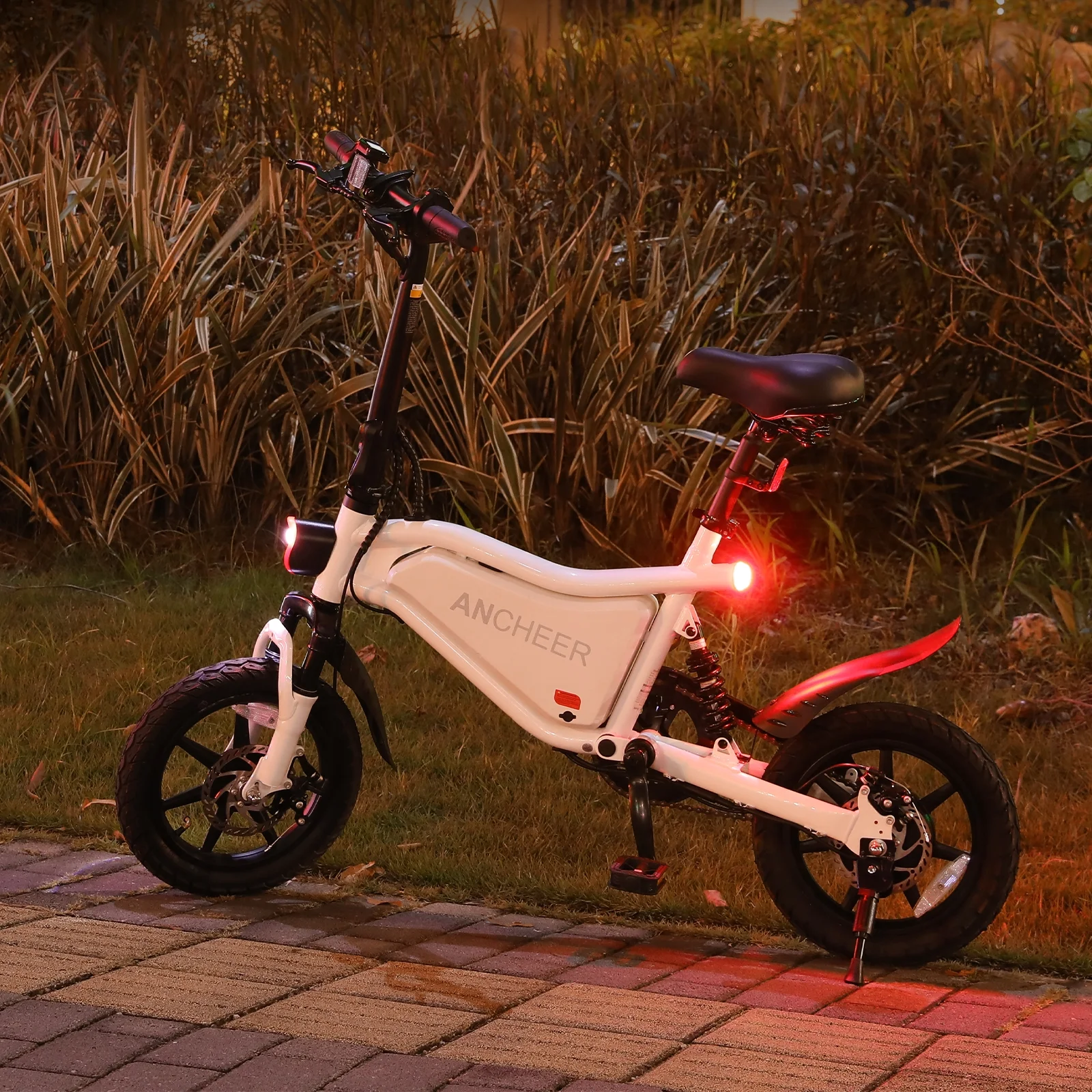 ANCHEER 14in Folding Electric Bike, 500W Peak, 48V 374Wh