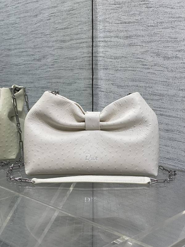 Dior Bow Clutch Bag White