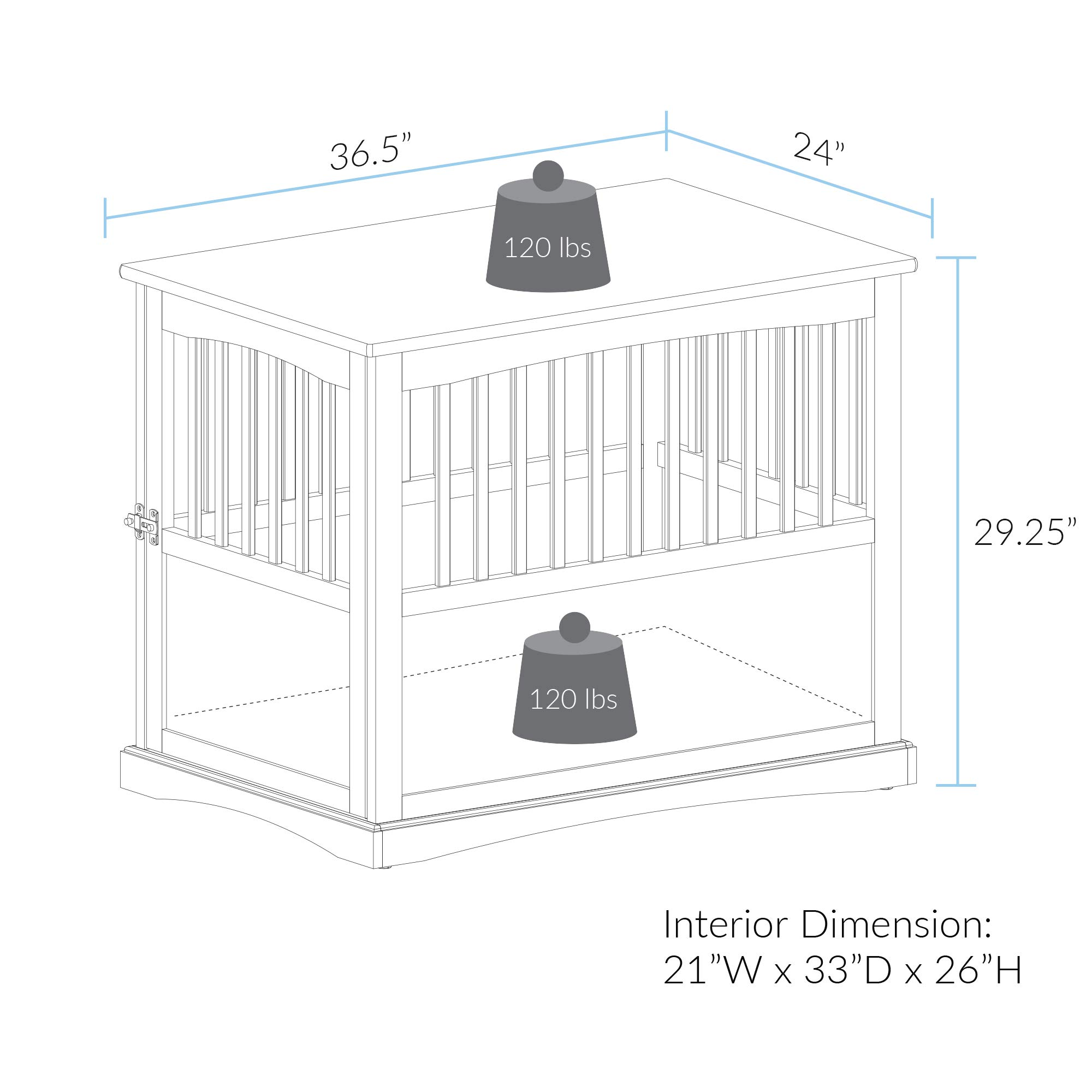 Wooden Large Pet Crate, Black
