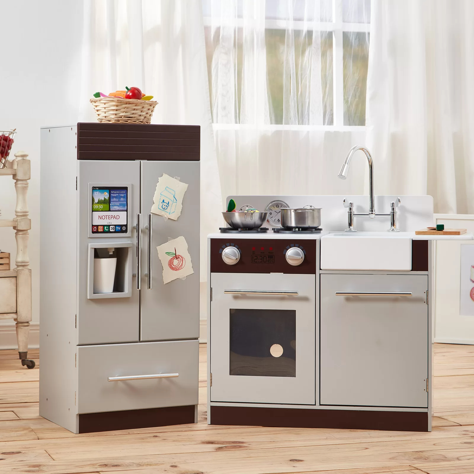 Play Kitchen Toddler Pretend 2 pcs Play Set with Accessories &