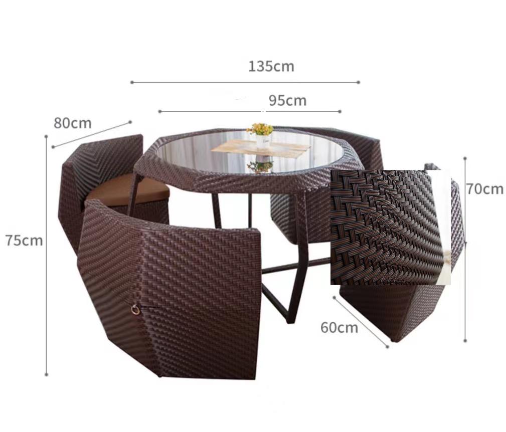 Five-piece Set of Rattan Creative Furniture Rattan Chair Leisure