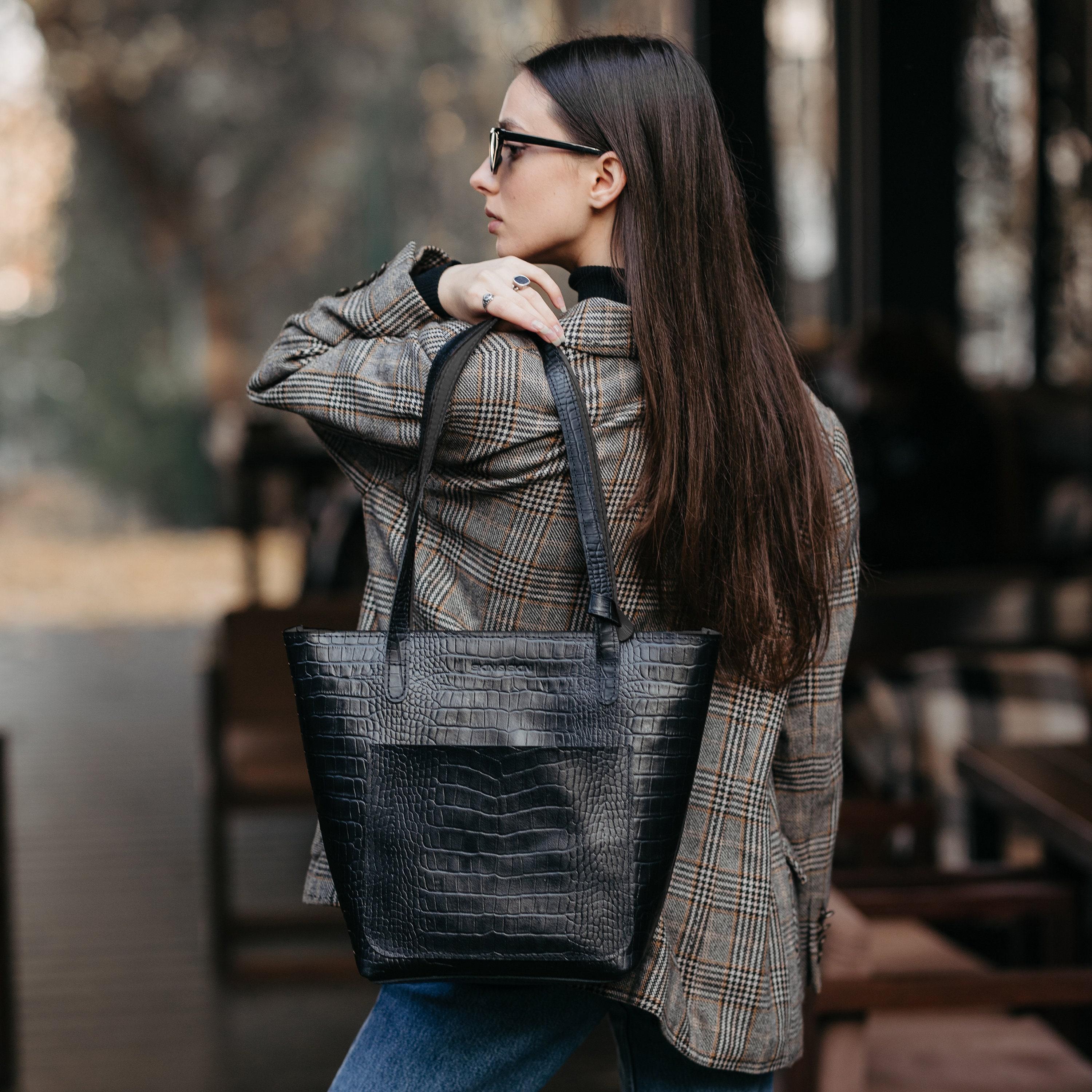 The Croc-Embossed Leather Tote Bag