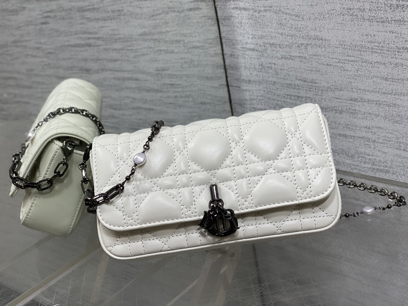Dior Caro White Black Hardware Bag
