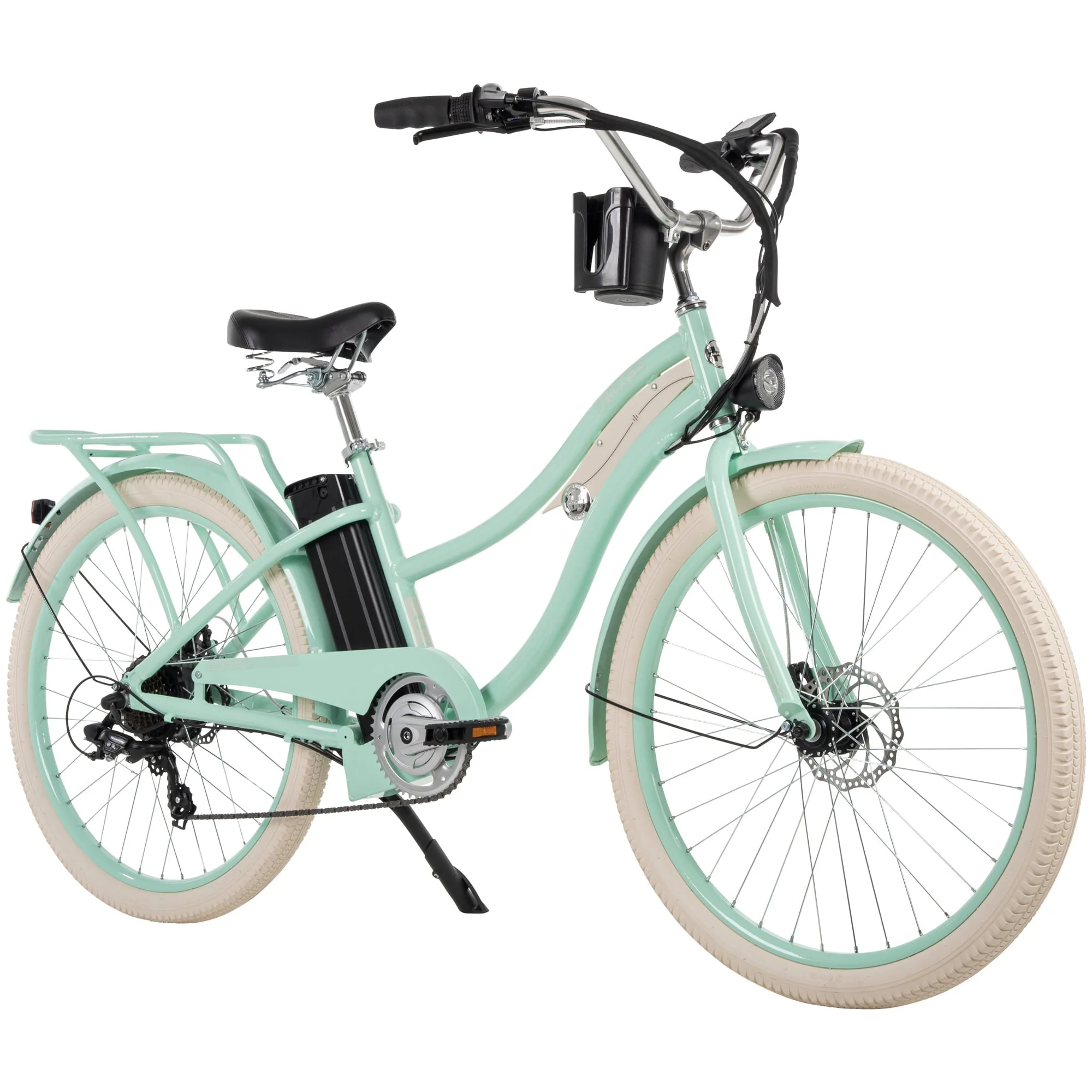 Huffy Nel Lusso 26in Electric Cruiser Bike, 350W, Mint Green