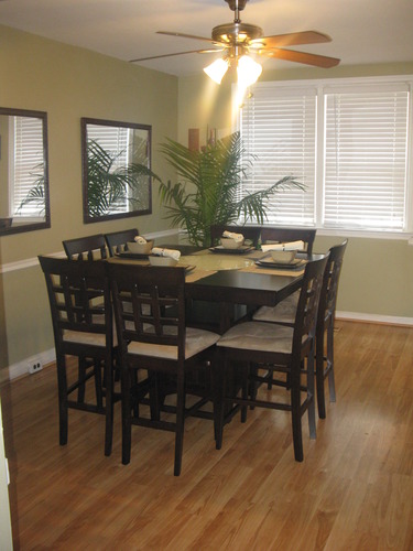 9 Piece Counter Height Storage Dining Table with Lazy Susan &