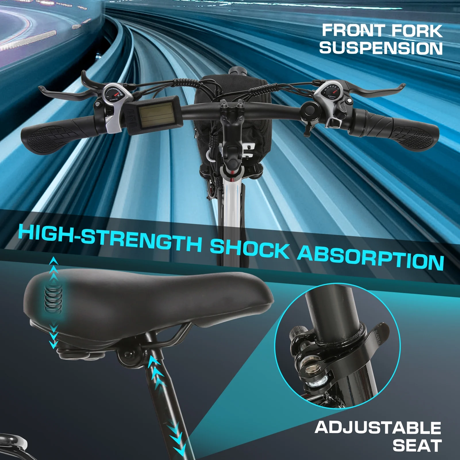 Vivi 26in Step-Through Electric Cruiser Bike, 500W, 48V