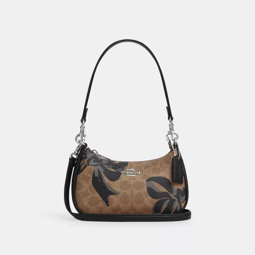 Teri Mini Crossbody Bag In Signature Canvas With Bow Print