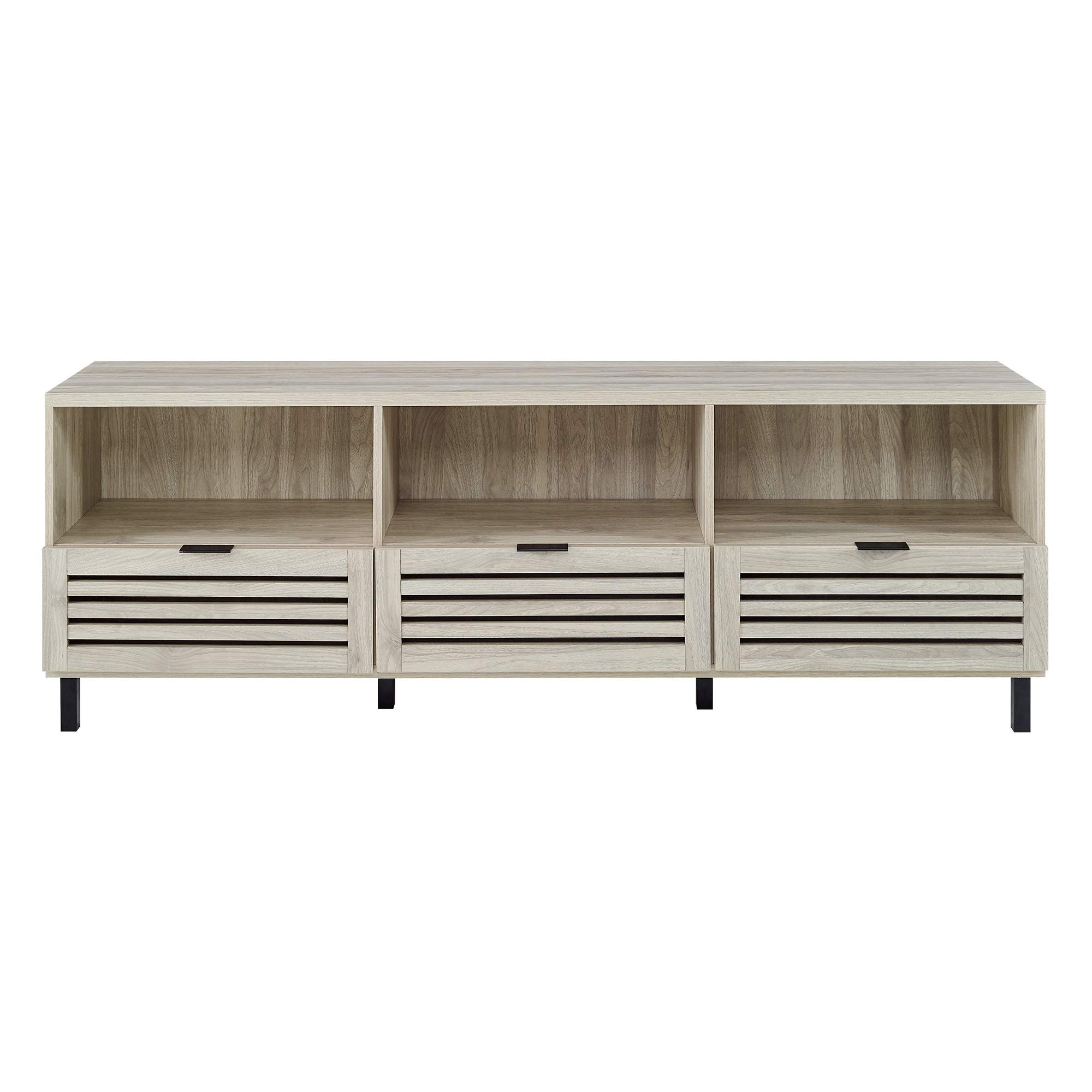 Modern Slatted Wood TV Stand for TV's up to 80