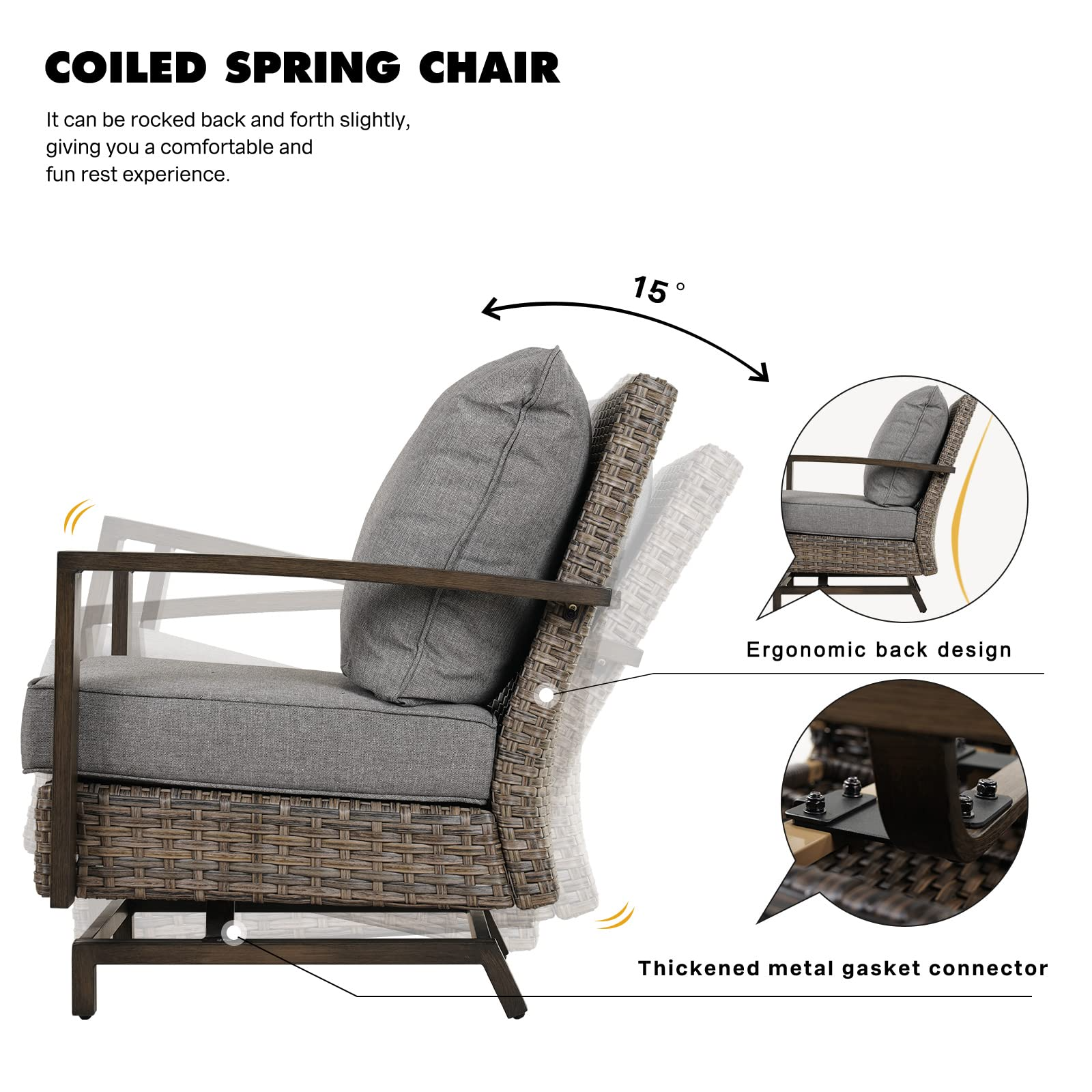 Outdoor 4 Pcs Furniture Sofa Sets PE Wicker Furniture