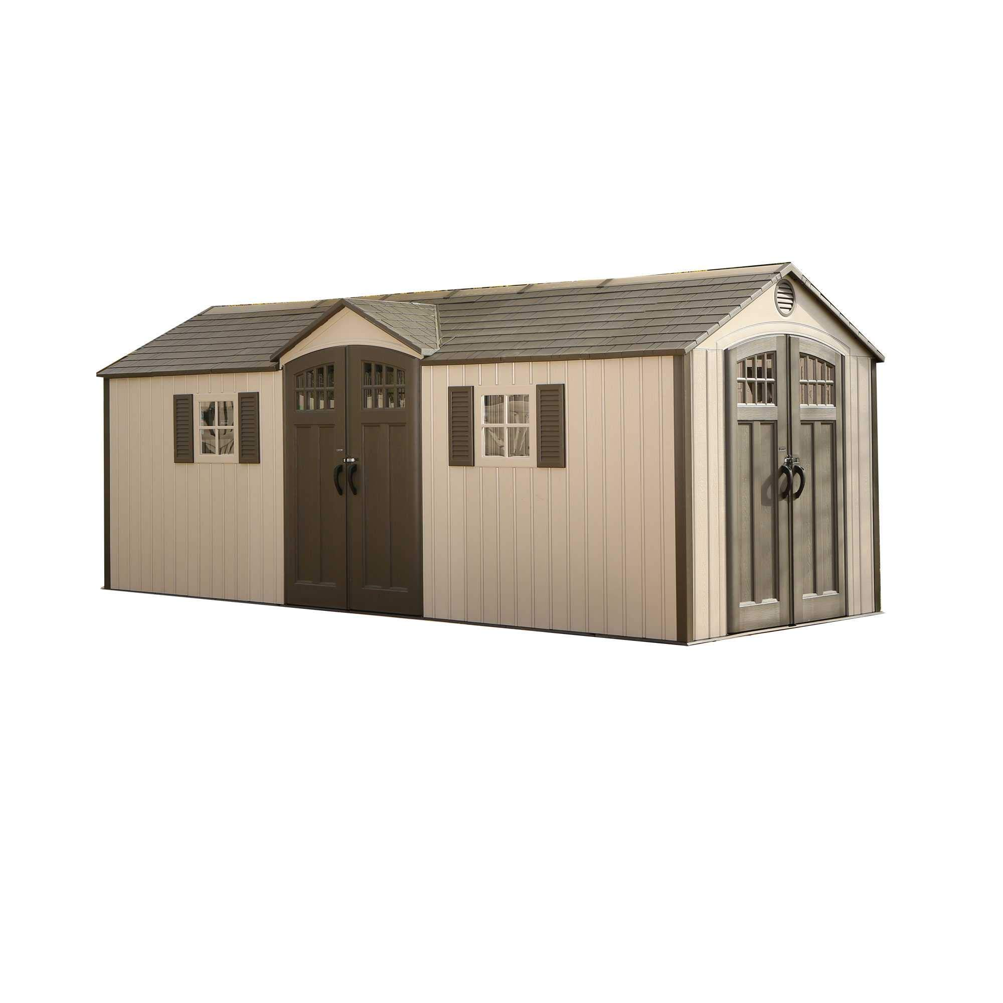 20 ft. W x 8 ft. D Plastic Storage Shed
