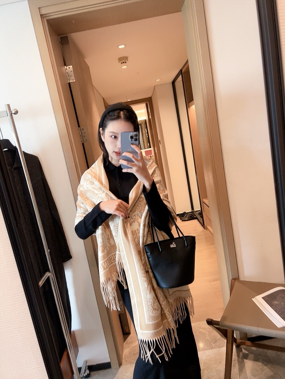 Dior Fringed Wool Scarf Beige product images