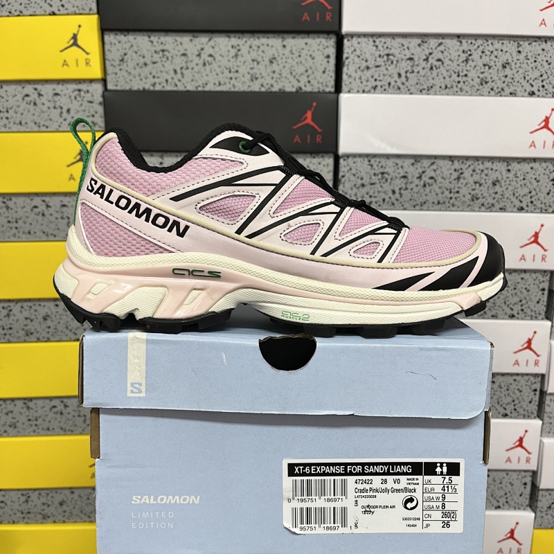 Salomon XT-6 Black White Pink Sneakers