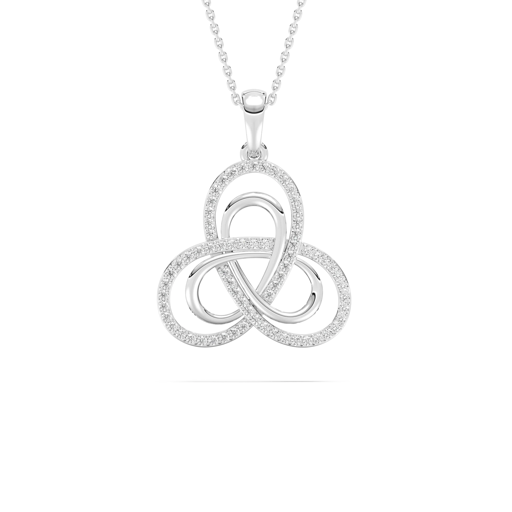 1/2 ctw Round Lab Grown Diamond Infinity Knot Pendant  - 18 Inches