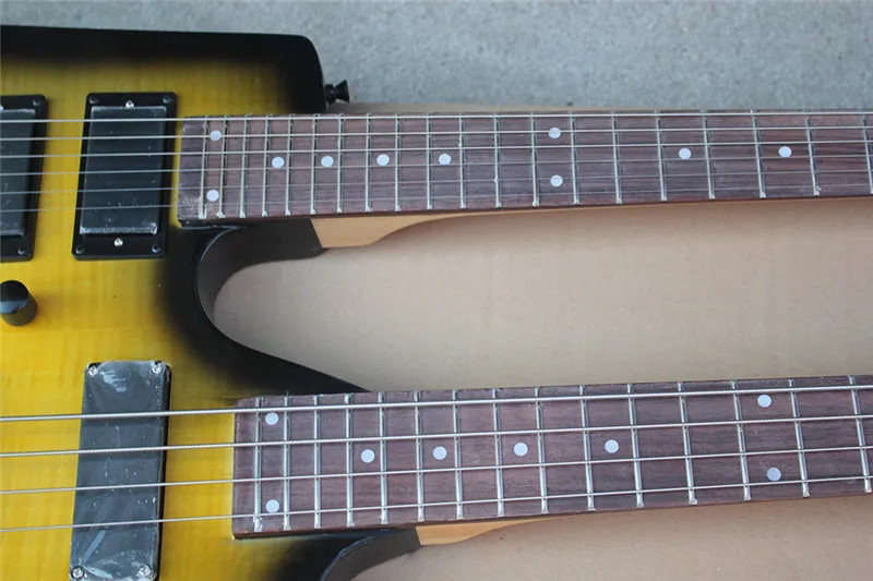 4-String Bass Guitar& 6 String Electric Guitar - Double Neck Headless Design