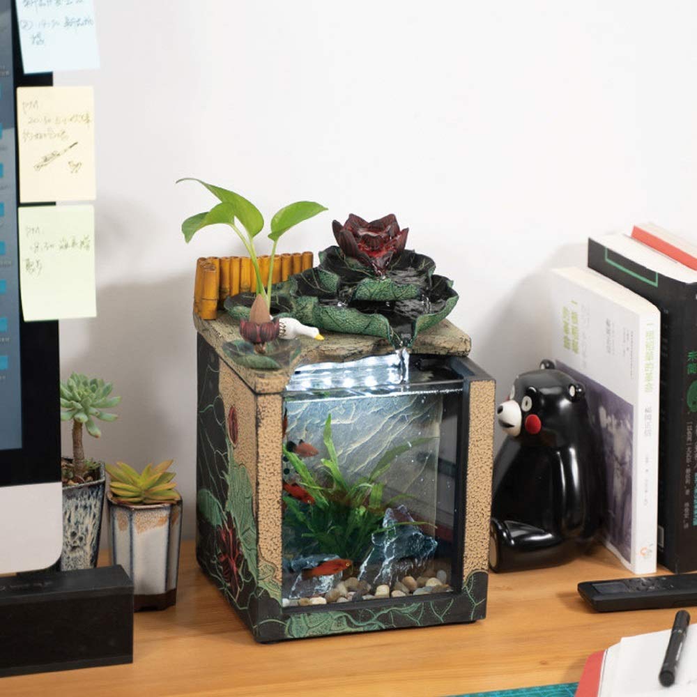 Small Landscape Fish Tank Desktop & Water Decoration Office