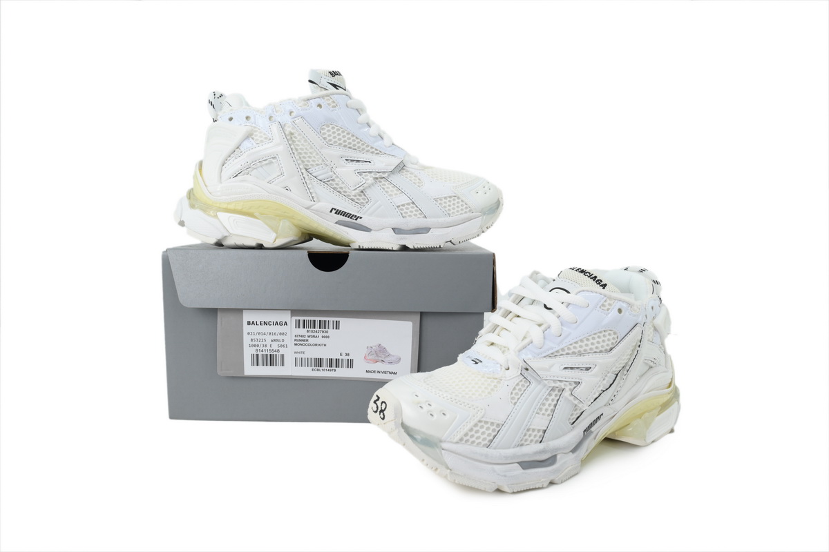 Balenciaga Runner All White LED 677402 W3RA1 9000