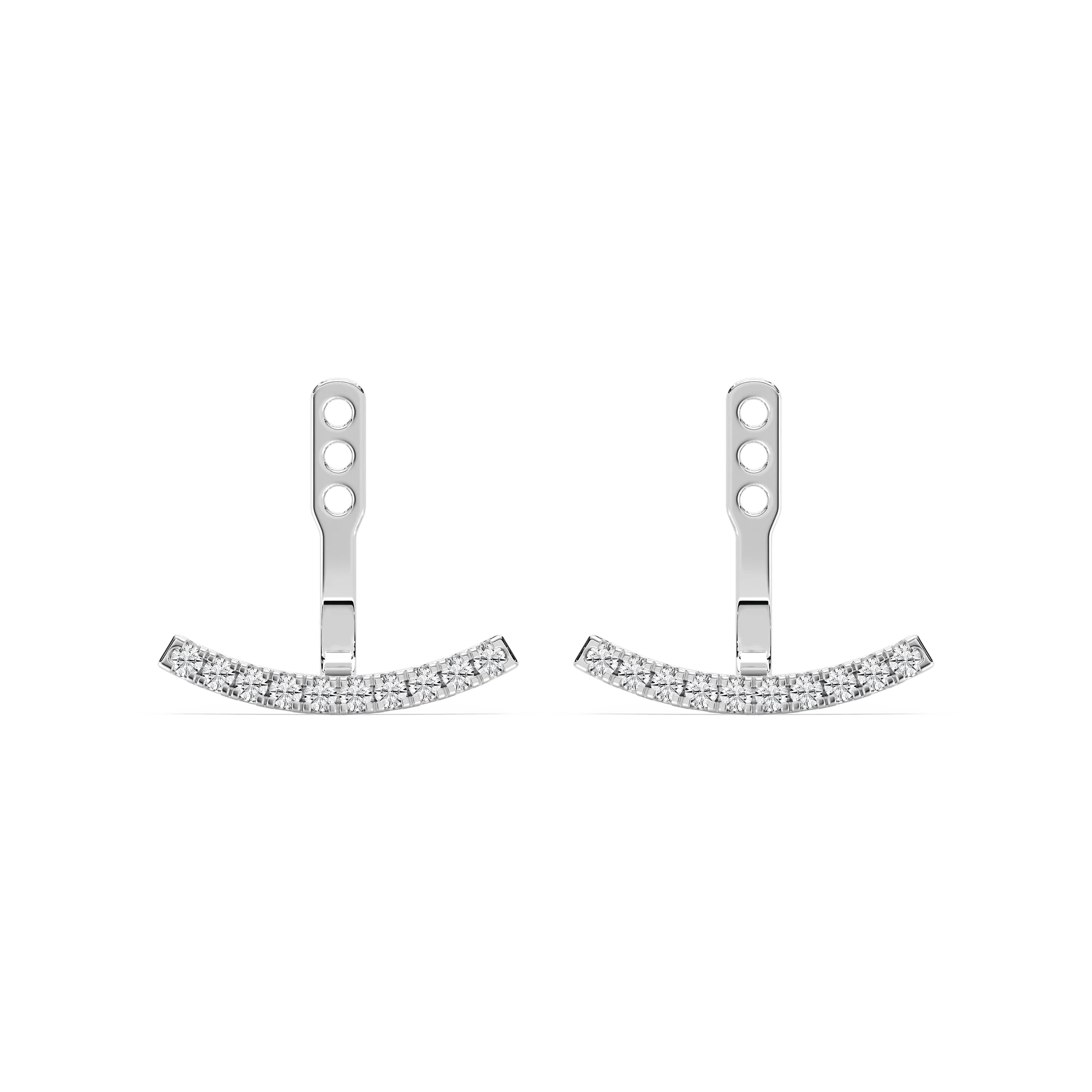 1/5 ctw Round Lab Grown Diamond Curved Bar Earring Jackets