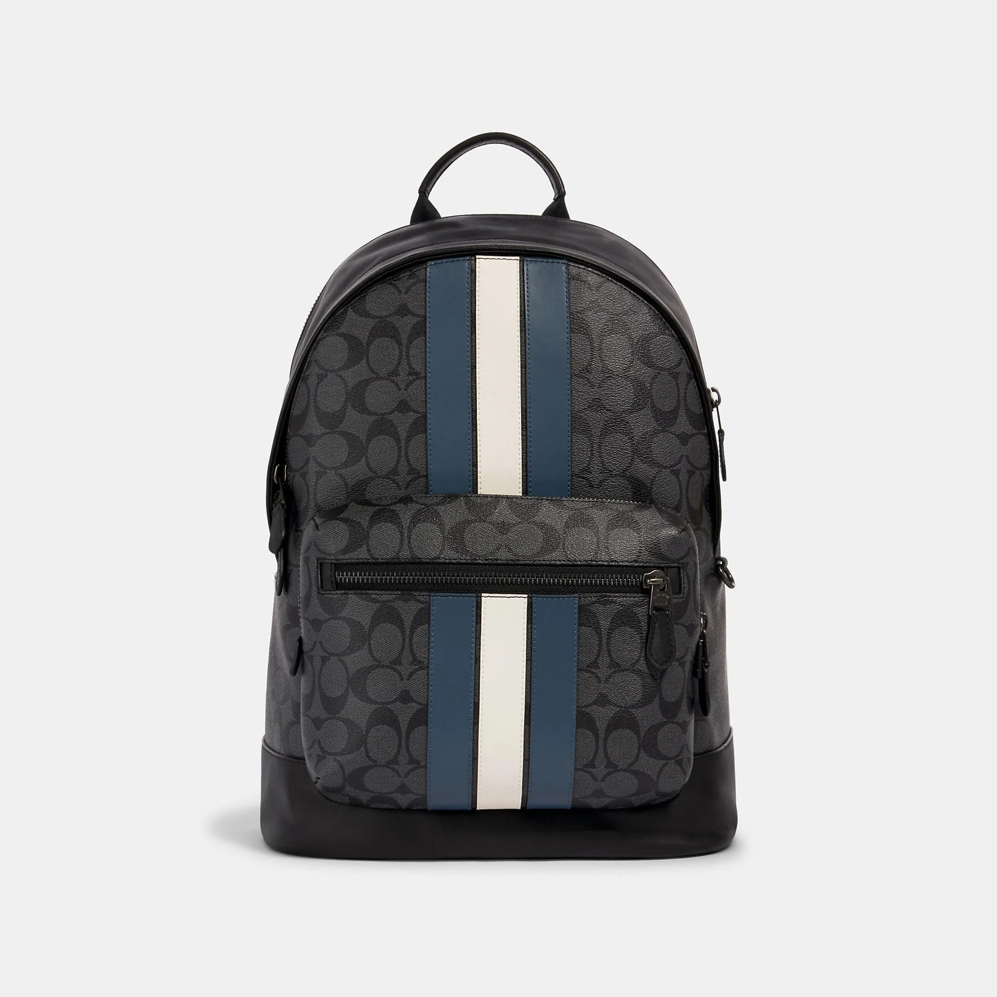 Outlet West Backpack In Signature Canvas With Varsity Stripe