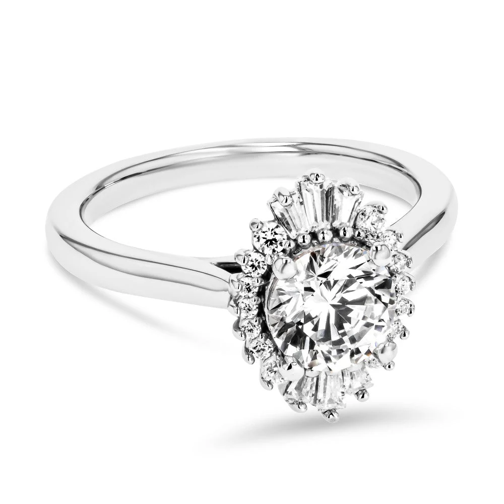 Katheryn Round Lab Grown Diamond Vintage Halo Engagement Ring