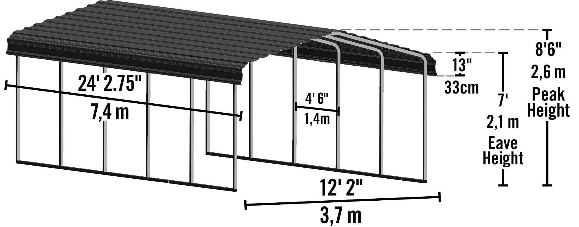 Heavy Duty Galvanized Steel Metal Multi-Use Shelter