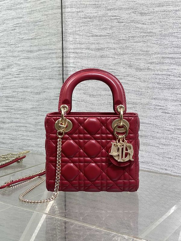 Lady Dior Bag Mini Cherry Red