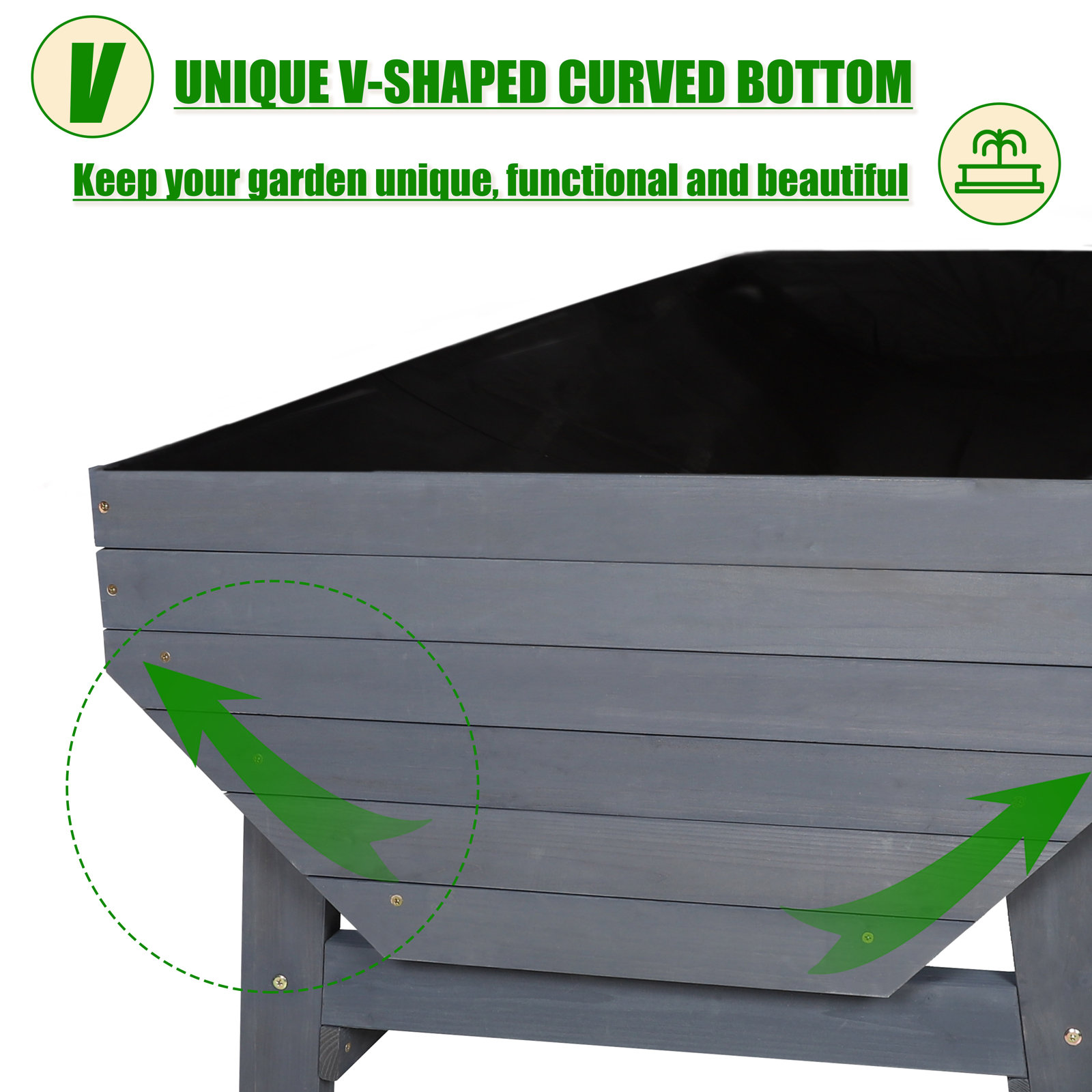 Longley Guarani Wood Elevated Planter